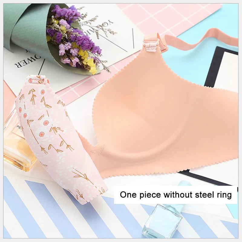 Floral Seamless Push-Up Bra for Women