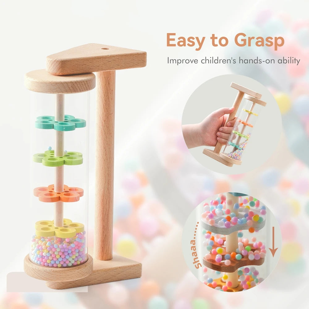Rainbow Baby Rattle – Montessori Rain Stick Toy