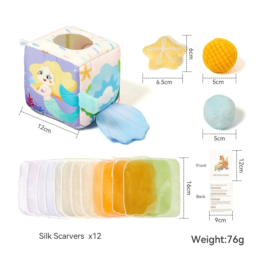 Montessori Soft Tissue Box – Motor Skill Baby Toy