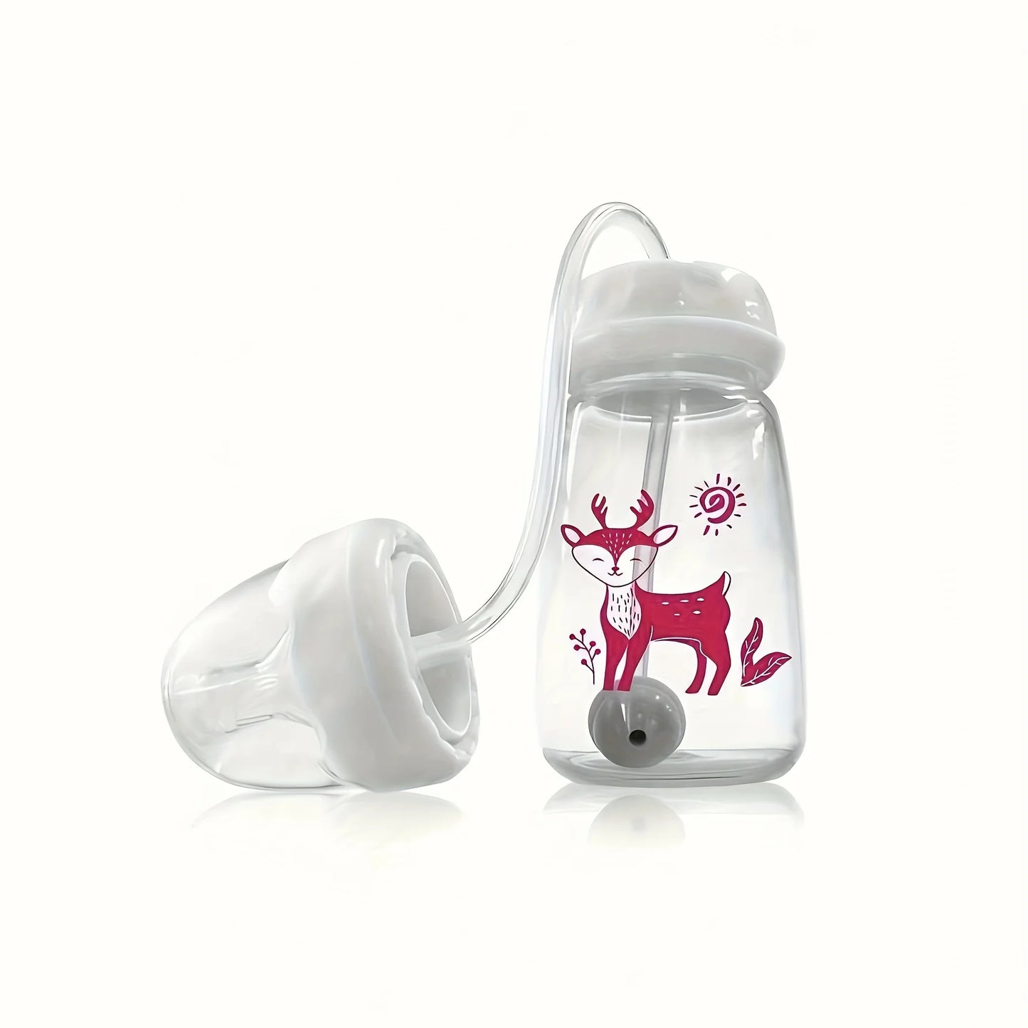 Self-Feeding Baby Bottle with Straw