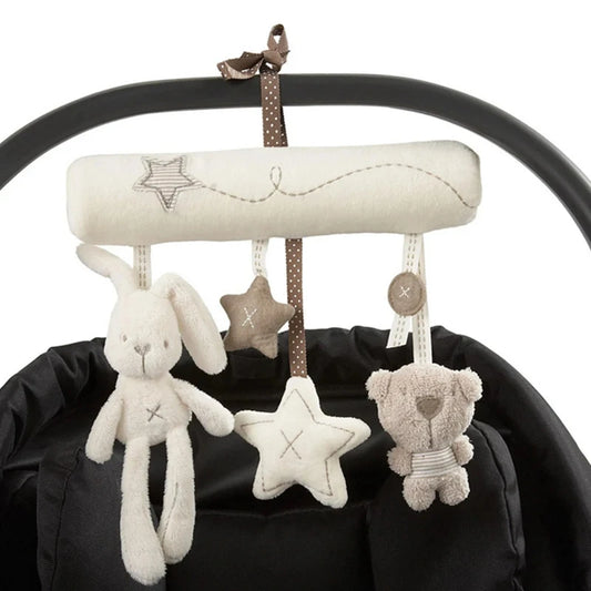 Rabbit Hand Bell Plush Toy for Stroller & Bed