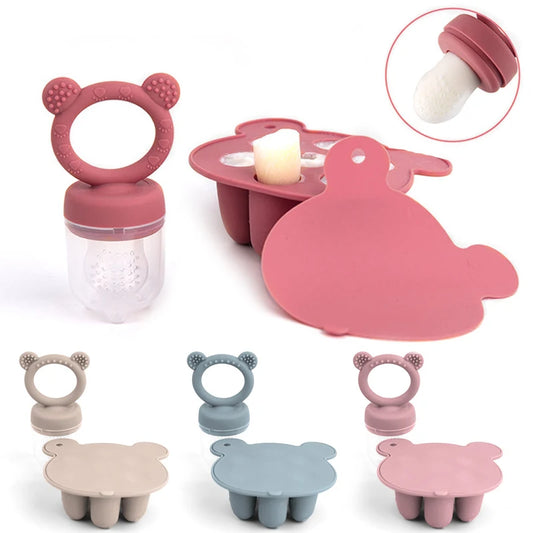 Bear Silicone Baby Food Freezer Set