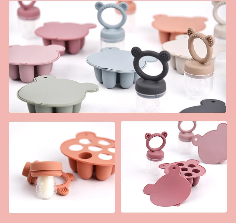 Bear Silicone Baby Food Freezer Set