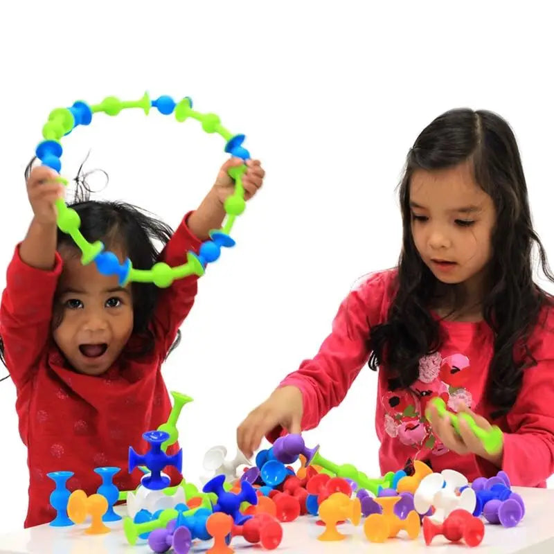 19pcs Silicone Sucker Construction Toy