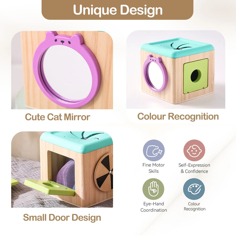 Wooden Magic Tissue Box – Montessori Busy Toy