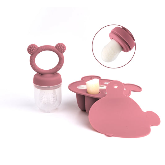 Bear Fruit Feeder & Silicone Freezer Tray Set