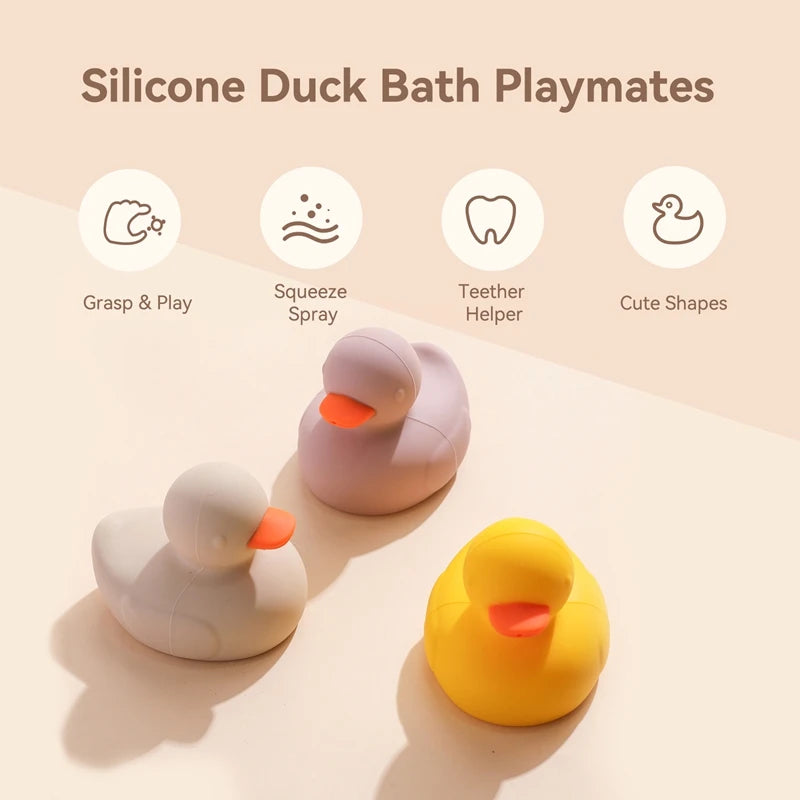 Montessori Duck Bath Toy – Squeaky Water Play Gift