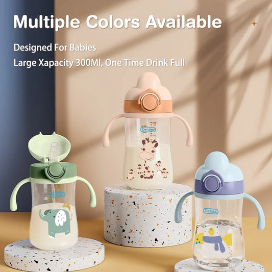 Baby Bottle with Straw & Handle