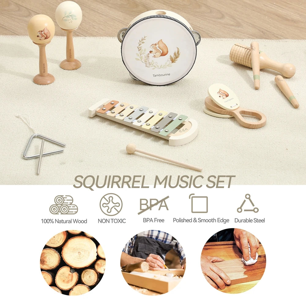Baby Musical Instrument Set – Montessori Wooden Toys