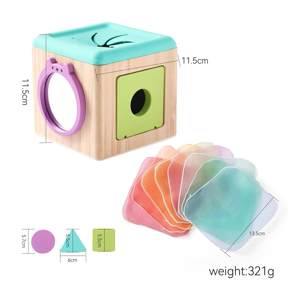 Wooden Magic Tissue Box – Montessori Busy Toy