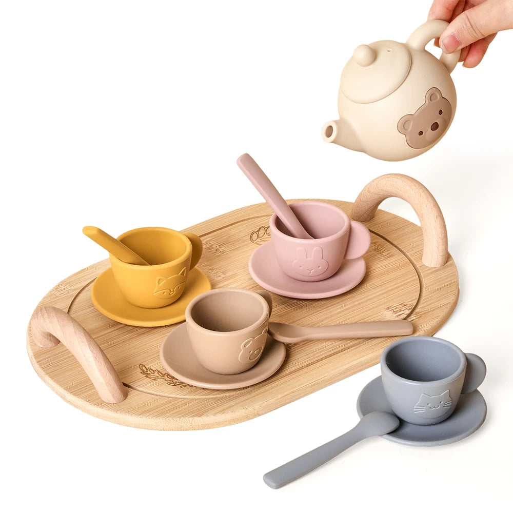 Wooden Kids Tea Set – Pretend Play Toy