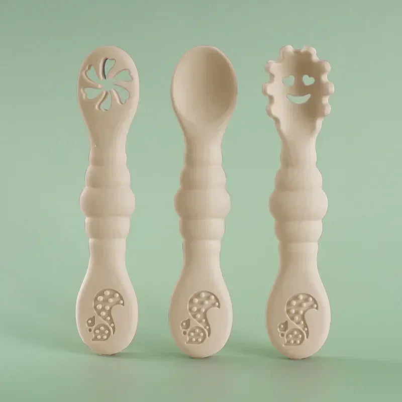 Silicone Baby Spoon & Fork Set (3PCS)