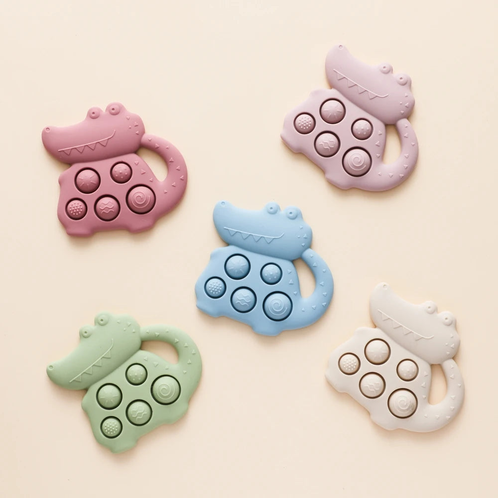 Baby Silicone Teething Toy – Dinosaur Hand Bell