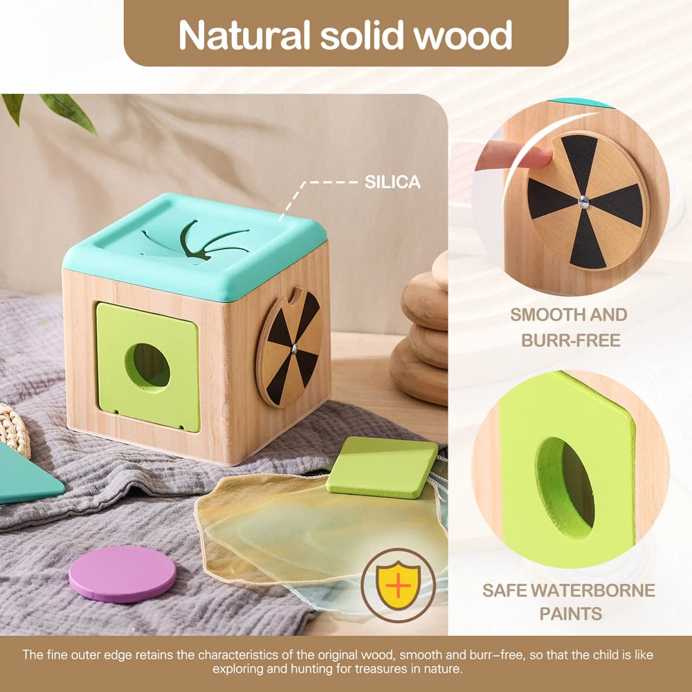 Wooden Magic Tissue Box – Montessori Busy Toy