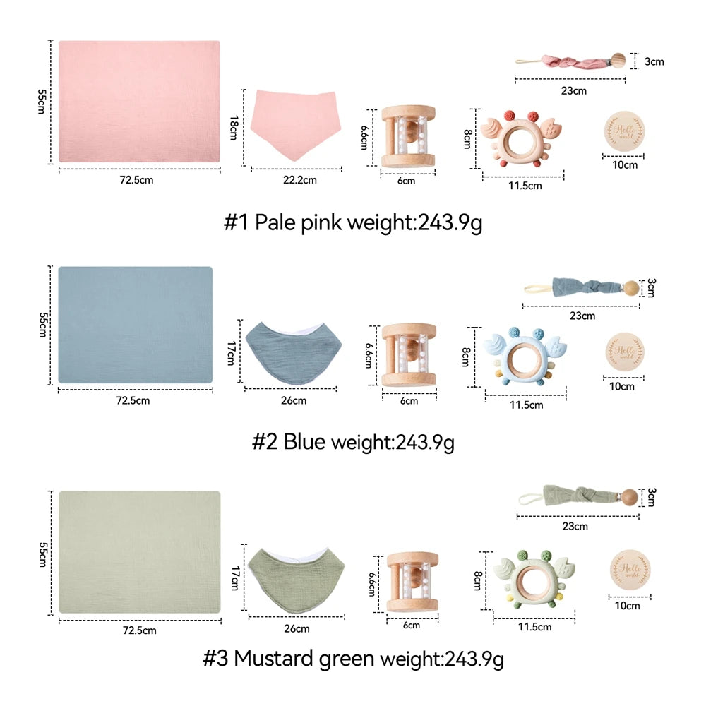 Baby Gift Set – Towel, Rattle & Teether Box