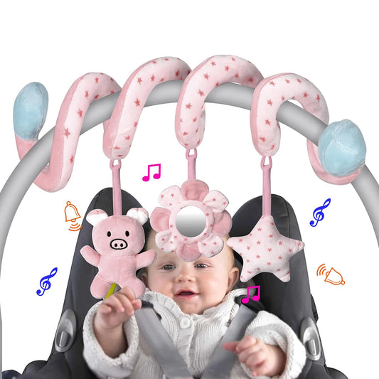 Baby Spiral Hanging Toy with Mirror & Rattles