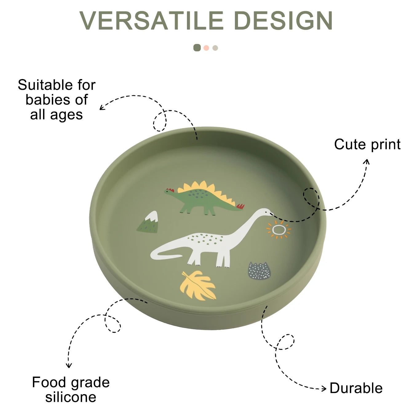 Dinosaur Silicone Baby Plate BPA Free