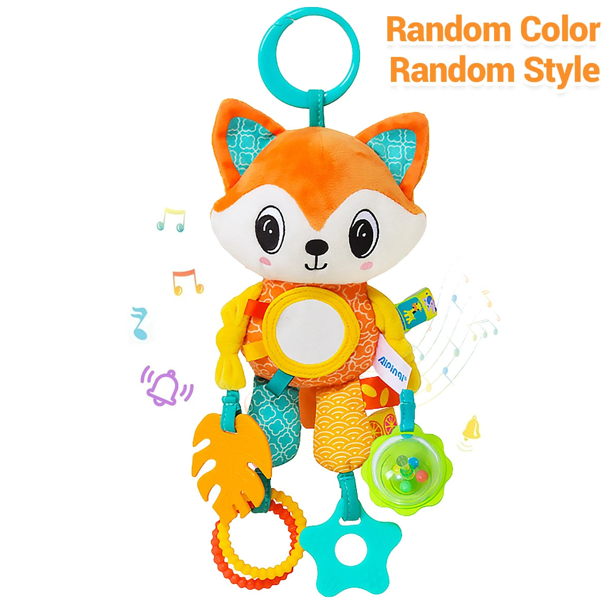 Soft Plush Hanging Sensory Toy with Teether