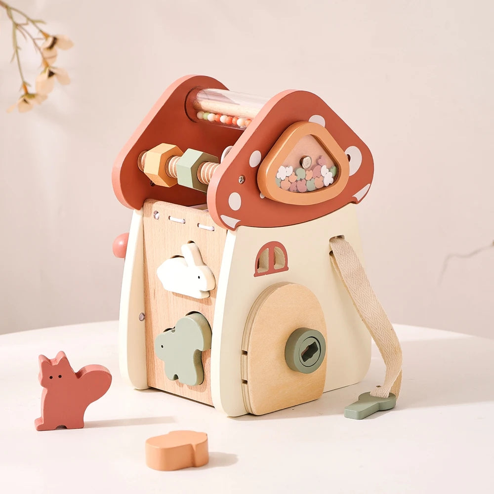 Wooden Montessori Toy – Shape Pairing & Musical Box