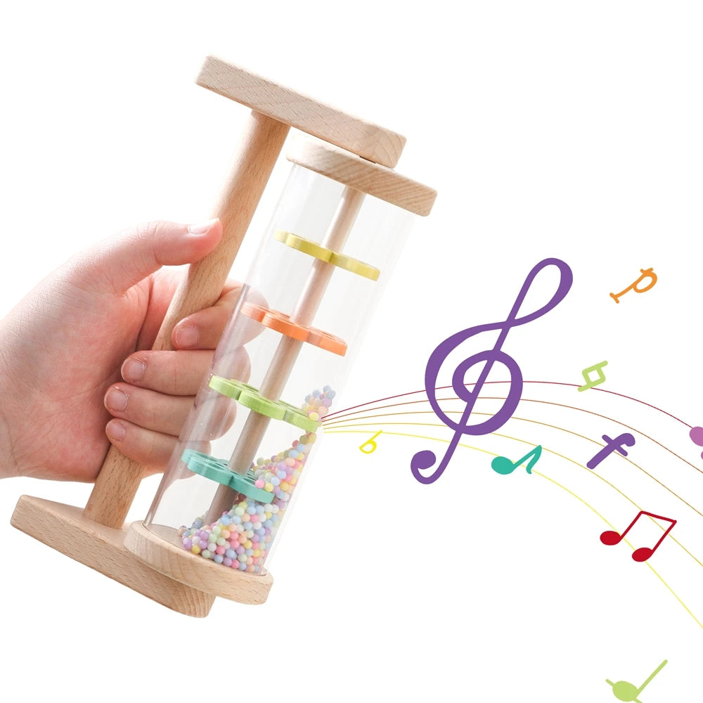 Rainbow Baby Rattle – Montessori Rain Stick Toy