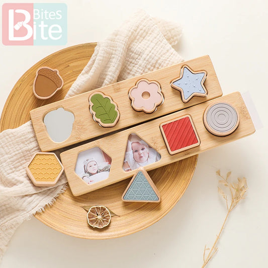 Montessori Wooden Shape Puzzle – Silicone Building Blocks