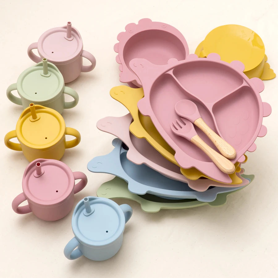 Silicone Baby Feeding Set – Kawaii Plate Bowl Mug
