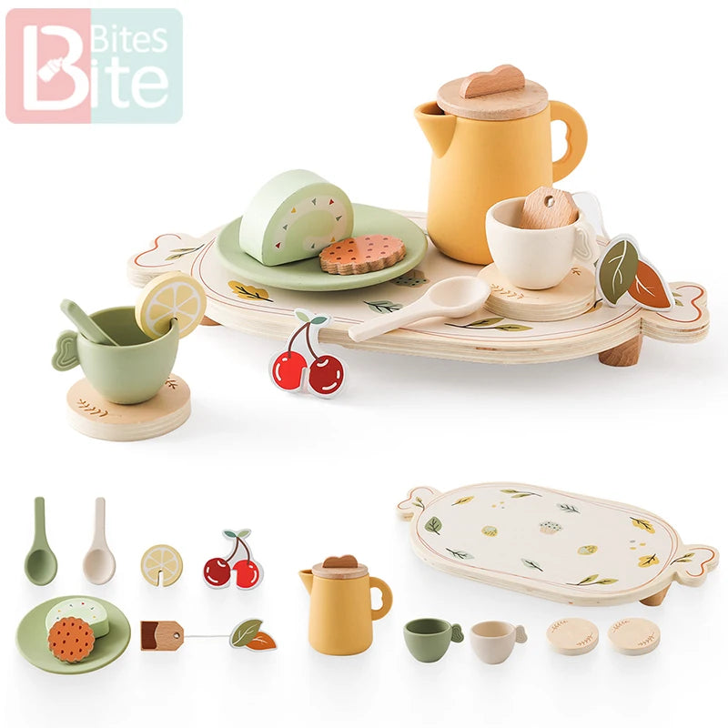Montessori Wooden Tea Set – Pretend Play Toy for Girls