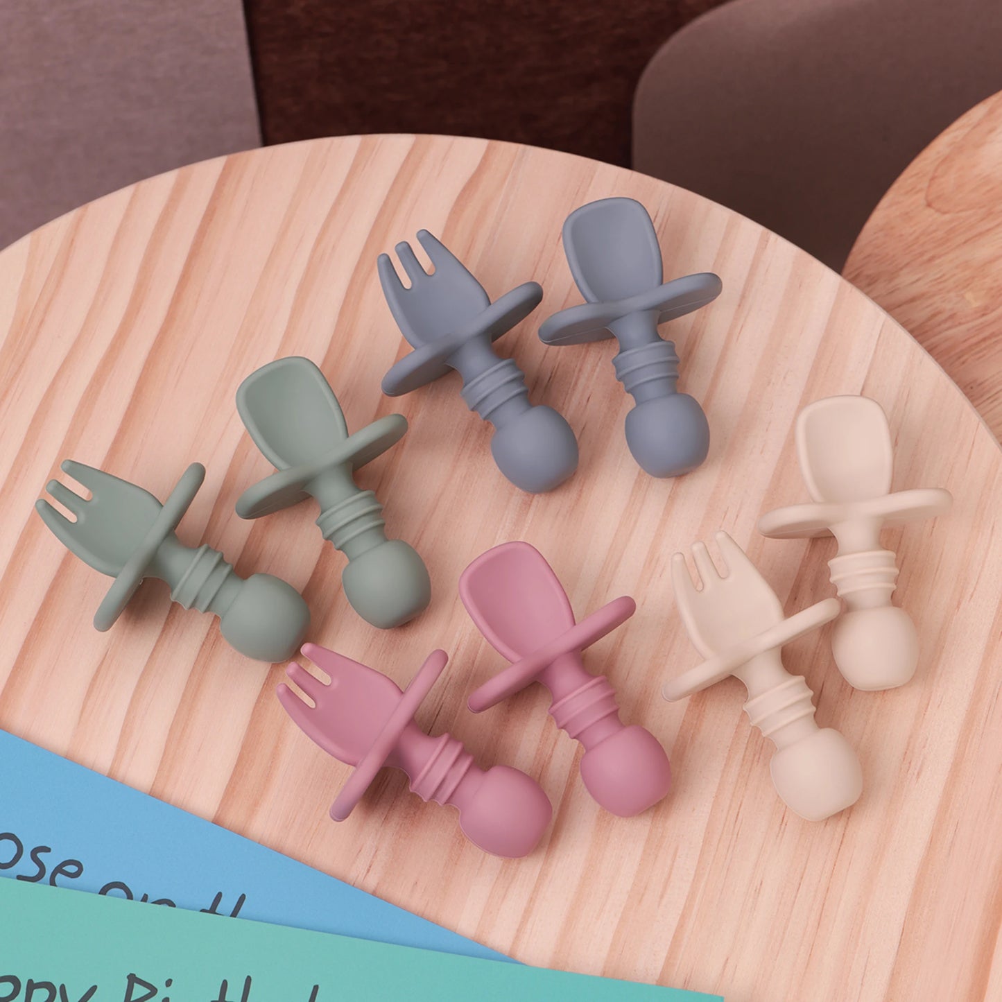 Soft Silicone Fork & Spoon for Babies