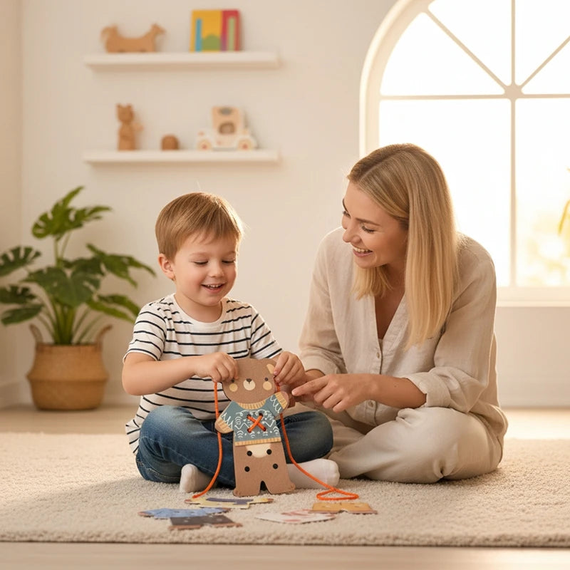 Montessori Bear Threading Toy for Toddlers